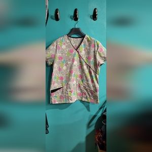 Unicorn scrub top, multi color, medium/large.